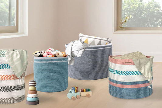 buy india wholesale cotton rope baskets for storage in bulk