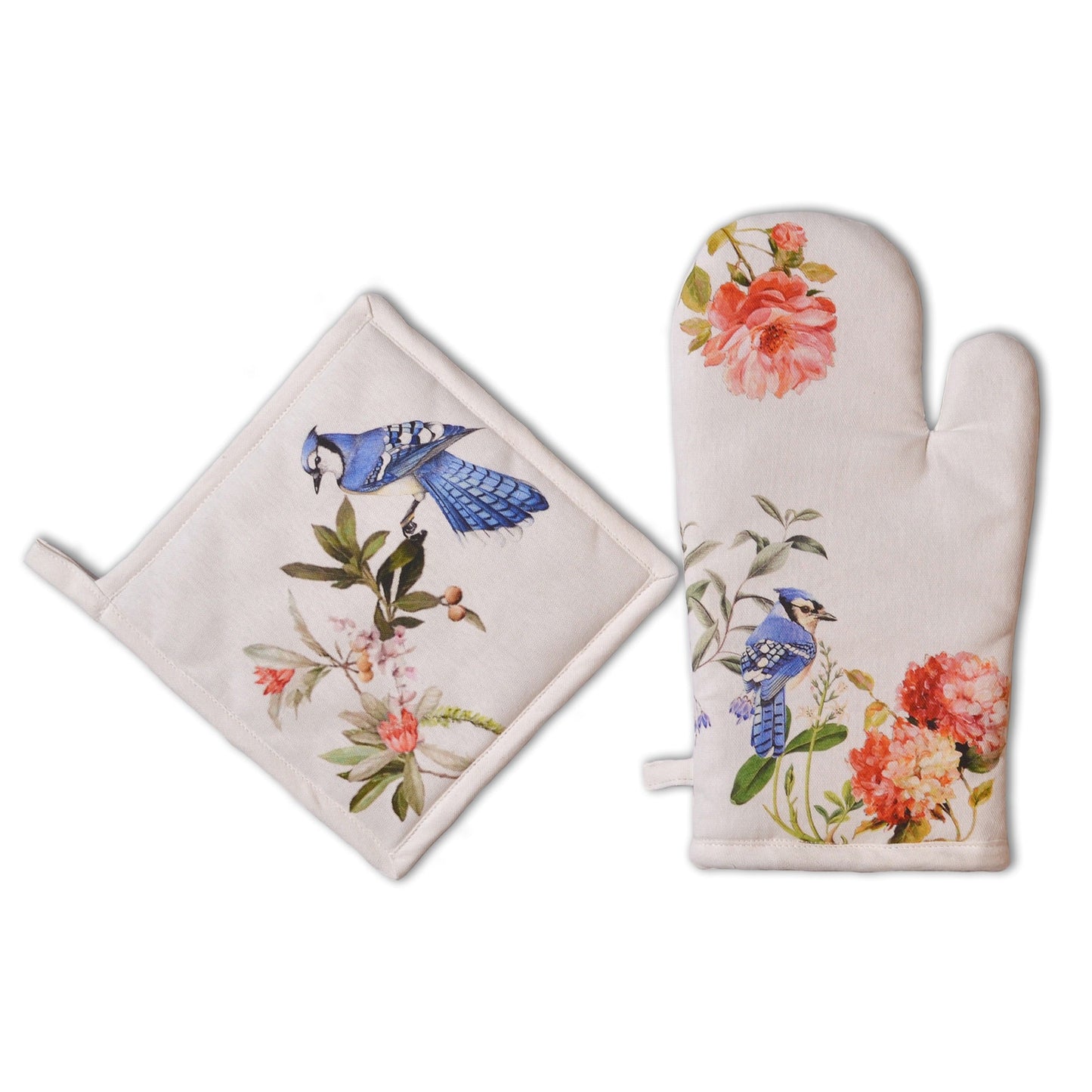 Printed Ovenmitt & Poht holder - 190 GSM 3 LAYER COTTON WADDING -7"X 12.5" & 8"X8" - India Wholesale Co.