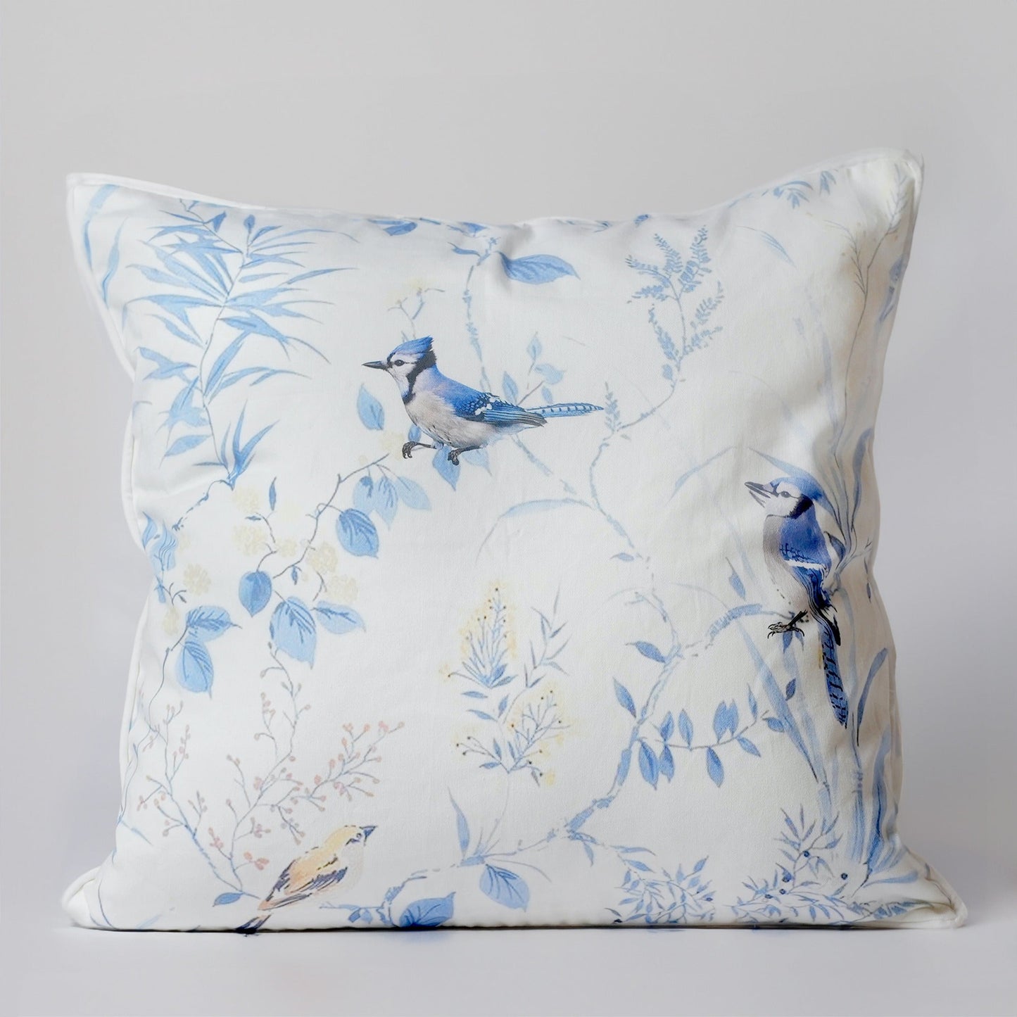 Blue Jay printed 100% cotton pillow cover twill 210GSM, 18"x18" - India Wholesale Co.