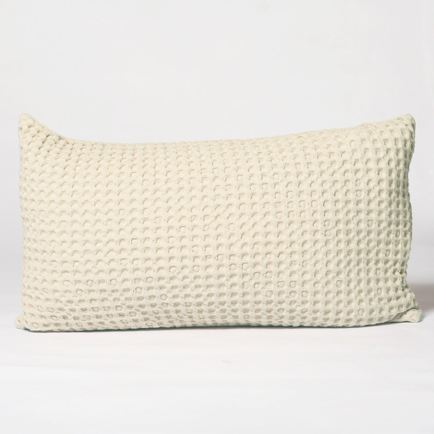 Ivory Waffle Cotton Pillow Cover, 12"x20" - India Wholesale Co.