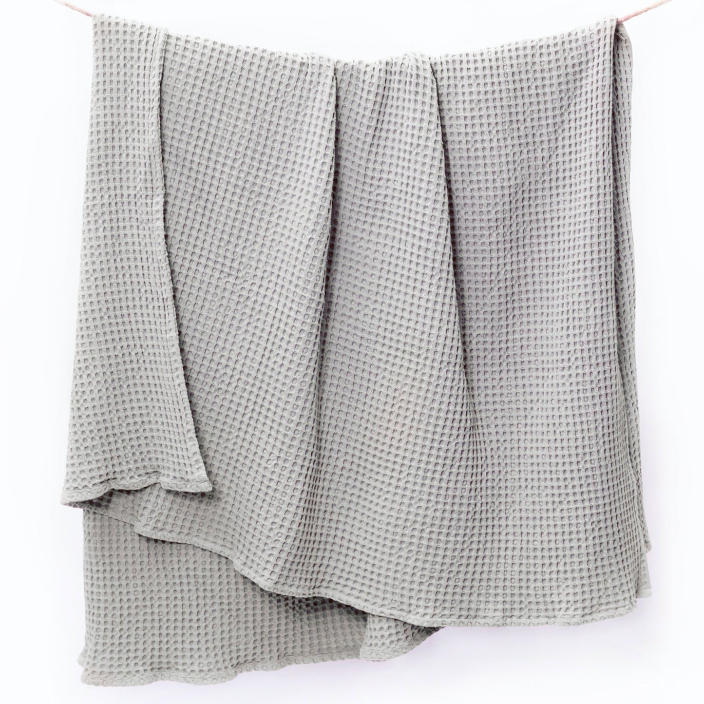 Waffle Weave Throw, 50"x 70", 100% Fresh Cotton, Mineral Gray - India Wholesale Co.