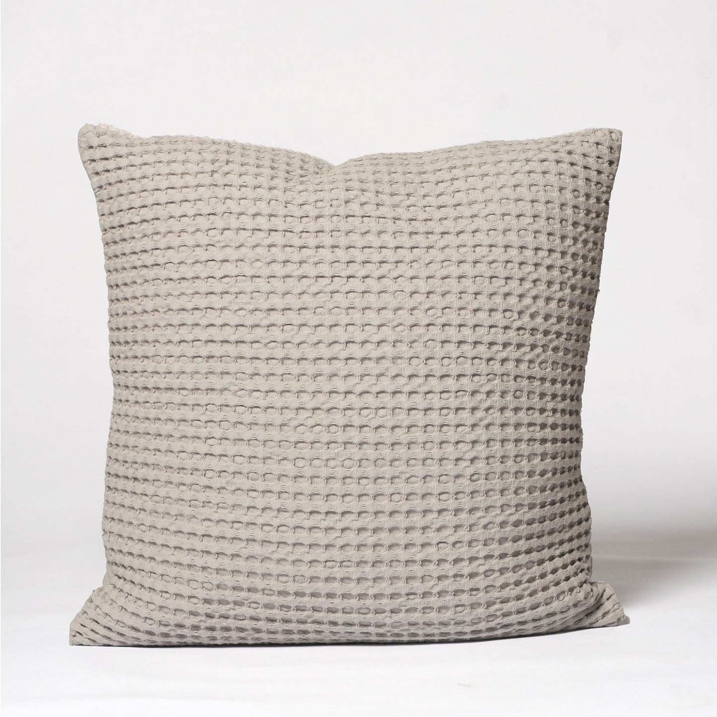Mineral Grey Waffle Cotton Pillow cover, 22"x22" - India Wholesale Co.