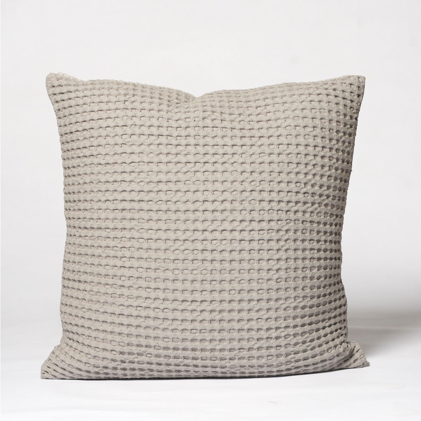 Mineral Grey Waffle cotton pillow cover, 20"x20" - India Wholesale Co.