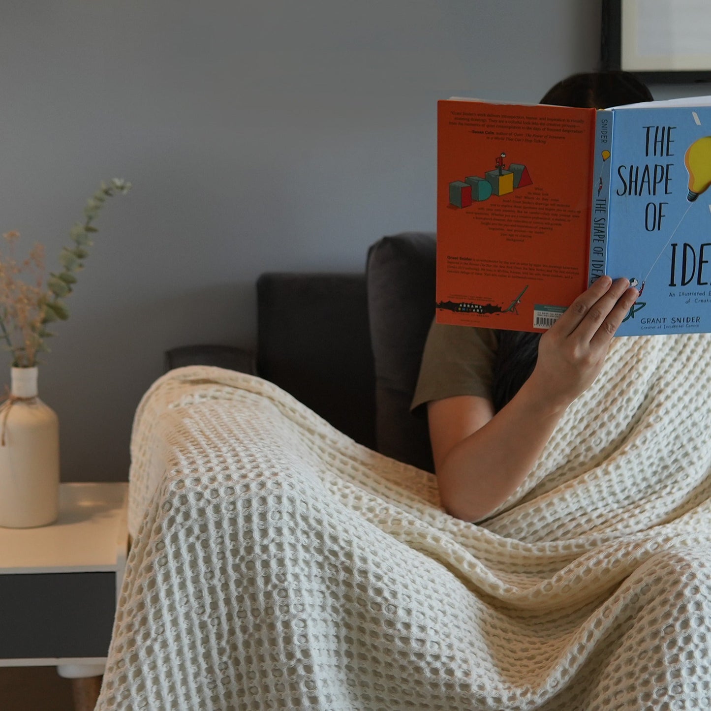 Waffle Weave Throw, 50"x 70", 100% Fresh Cotton, Ivory - India Wholesale Co.