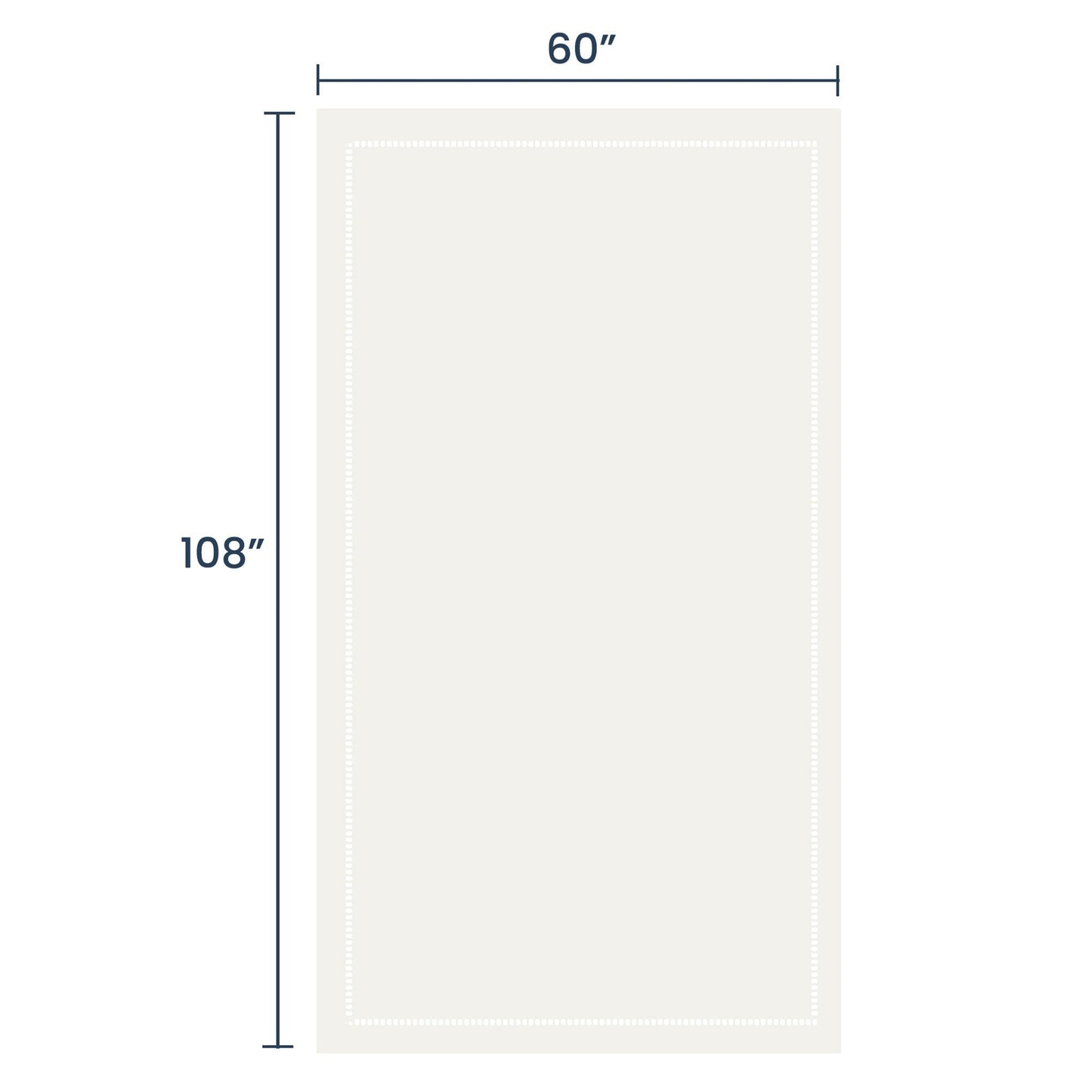 100% Cotton Chambray, Spillproof Table Cover, Ivory, 60"X108" - India Wholesale Co.
