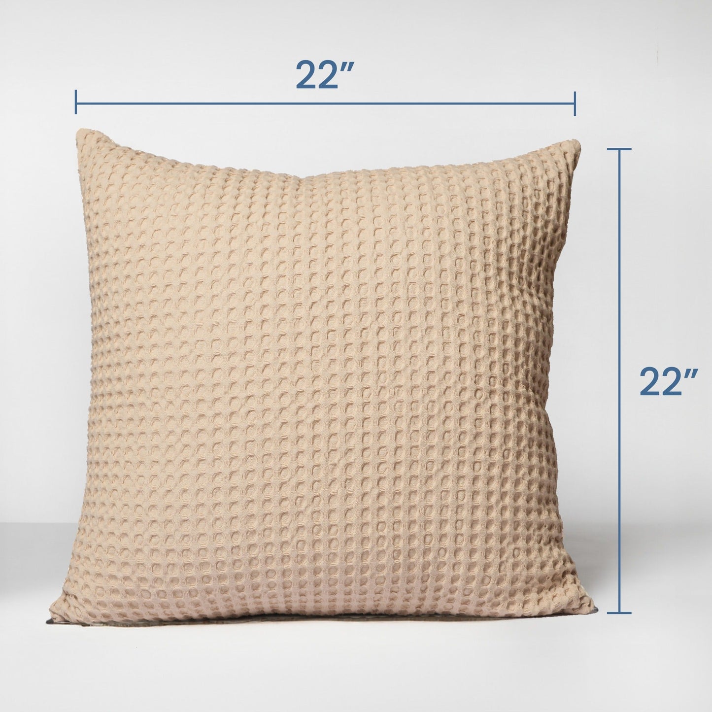 Sand Waffle Cotton Pillow cover, 22"x22" - India Wholesale Co.