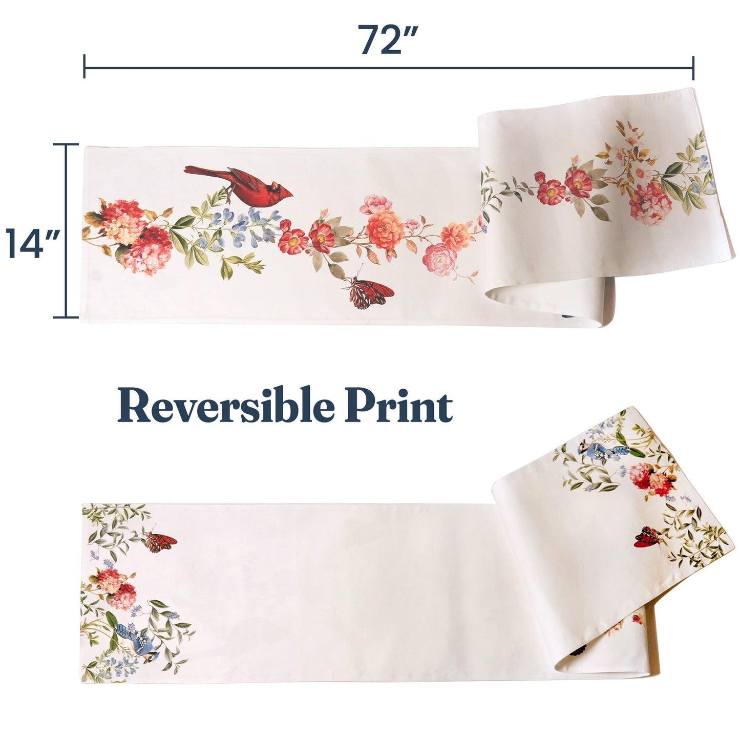 Red Cardinal Printed Runner Twill 100% cotton, 14"x72" - India Wholesale Co.