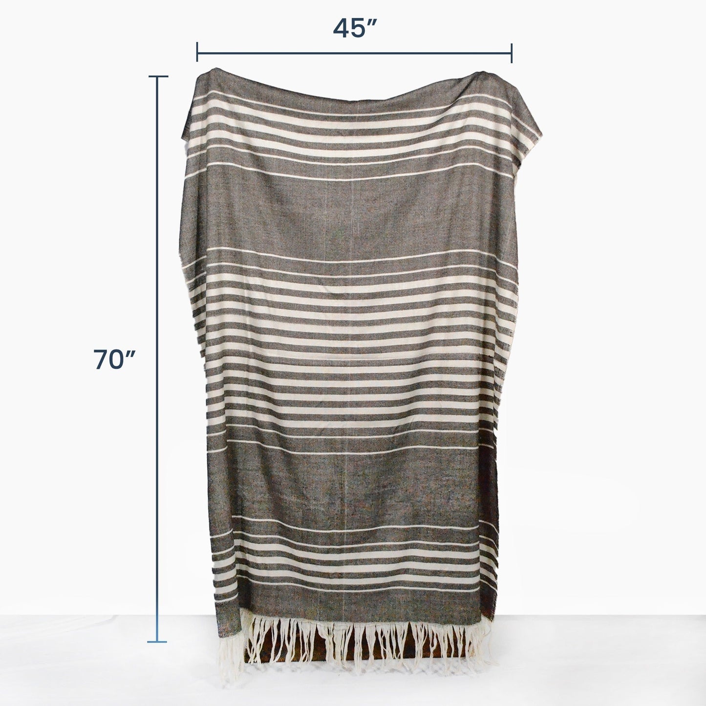 Sustainable PET Yarn Throw Blanket-Woven stripes - India Wholesale Co.