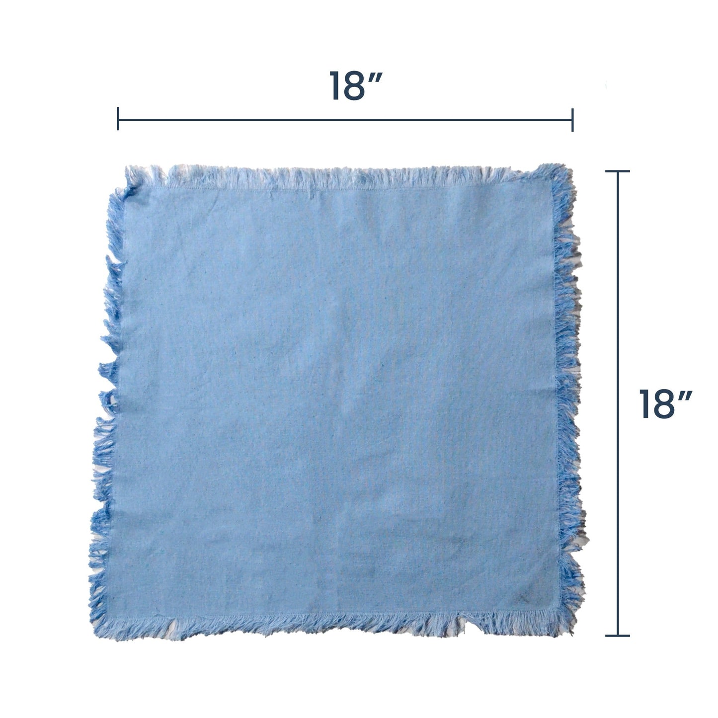 Chambray Napkin blue, 100% cotton, 18"x18" - Set of 4 - India Wholesale Co.