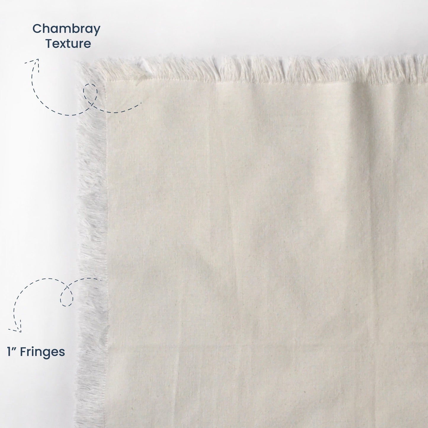 Chambray Napkin ivory 100% cotton, 18"x18" - Set of 4 - India Wholesale Co.