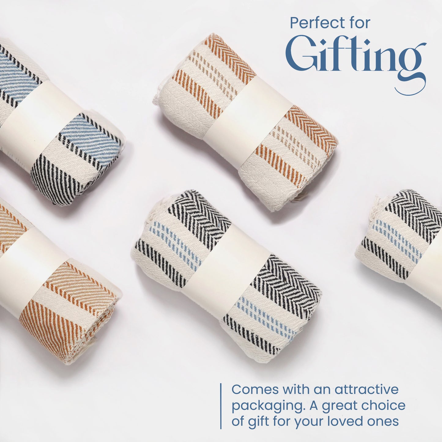 Herringbone Weave Throw with Tassels, 50"x 60", Recycled Cotton, Toasted Almond - India Wholesale Co.