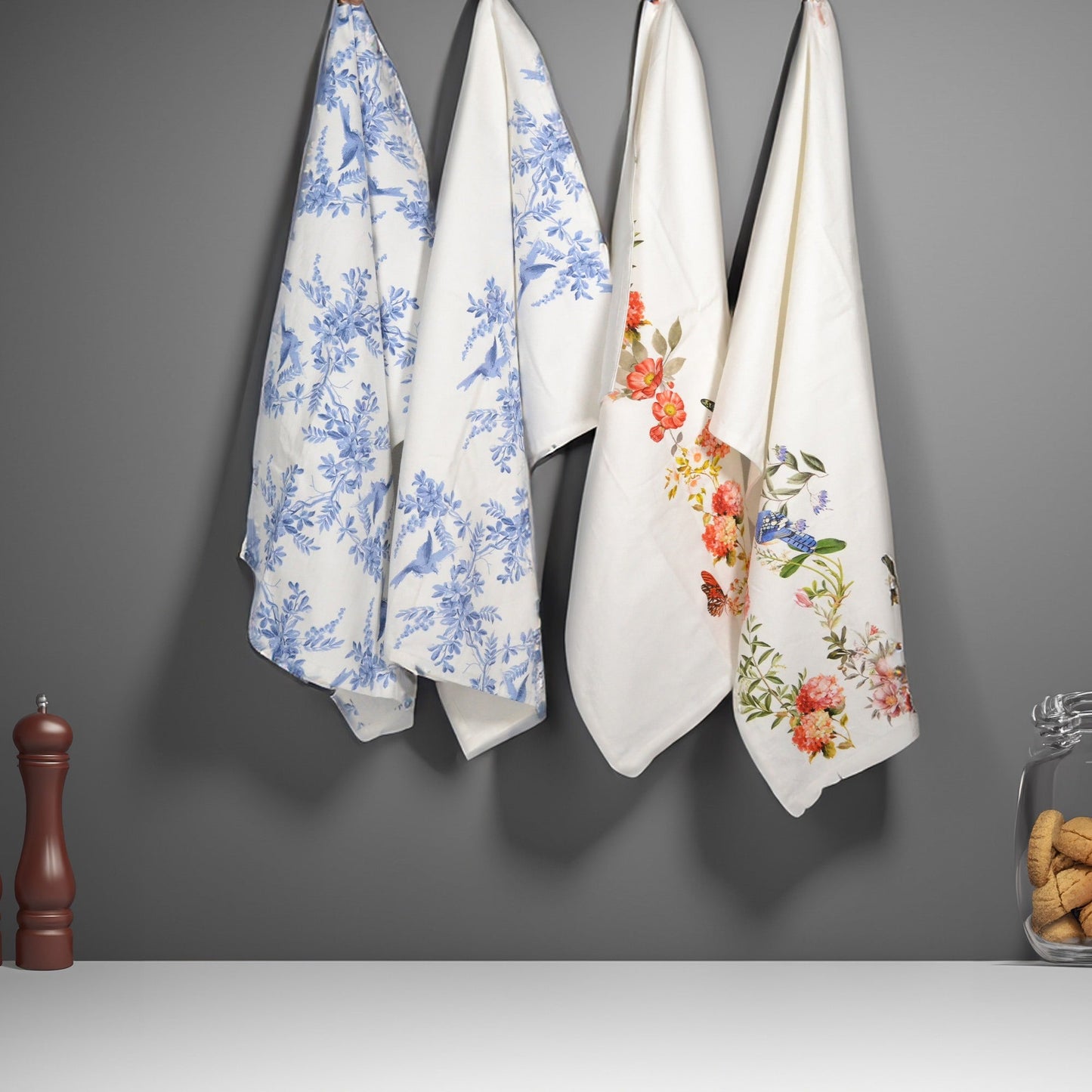 Printed Kitchen towel, Set of 2 - 100% cotton twill, 20"x30" - India Wholesale Co.