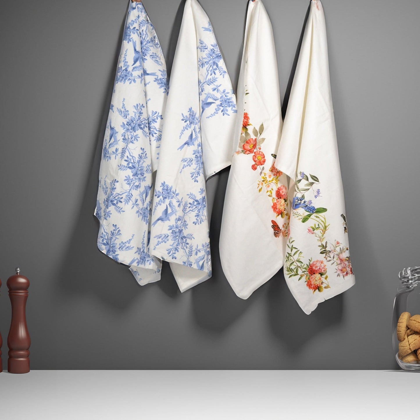 Printed Kitchen towel, Set of 2 - 100% cotton twill, 20"x30" - India Wholesale Co.