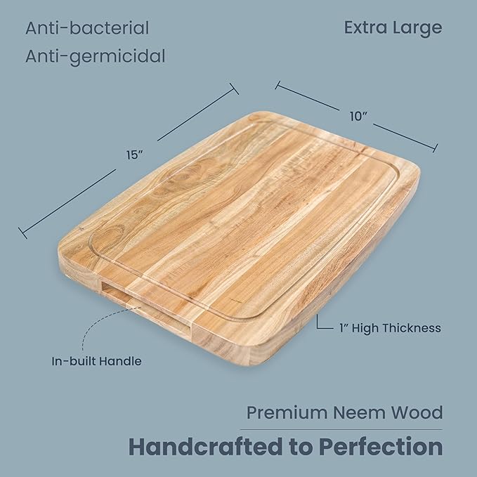 Neem Chopping Board- 15"x10" - India Wholesale Co.
