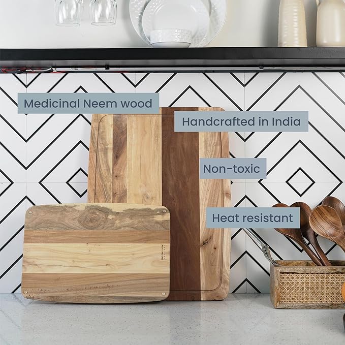 Neem Chopping Board- 15"x10" - India Wholesale Co.