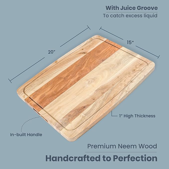 Neem Chopping Board- 20"x15" - India Wholesale Co.