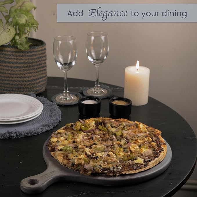 Round Paddle Server Gray Mango Wood 16"x12" - India Wholesale Co.