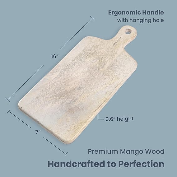 Paddle Server White Mango Wood 16"x7" - India Wholesale Co.