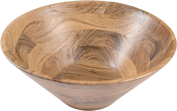 Bowl Plain Acacia -10"x4" - Natural - India Wholesale Co.