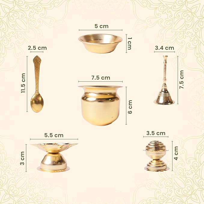 Pooja Thaal or Thali, Decorative Plate, Gold Box, Set of 1