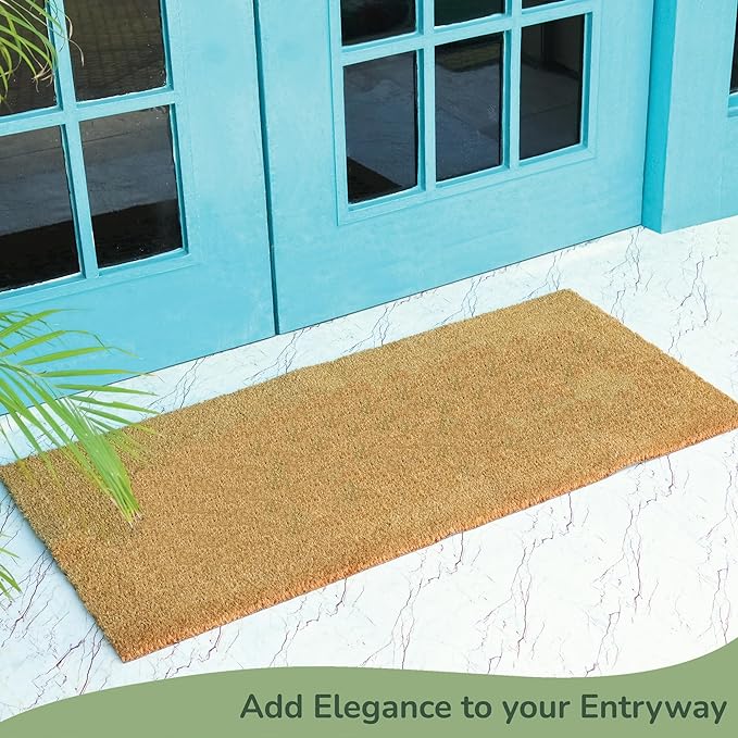 Coir Mats Basic Plain - 22X47" Beige - India Wholesale Co.