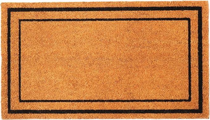 Coir Mats Basic Plain with Border- 17X30" Beige - India Wholesale Co.