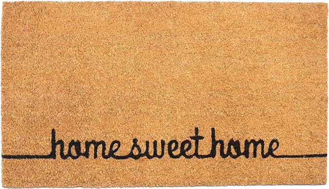 Coir Mats Home Sweet Home with Border -17X30" - Beige - India Wholesale Co.
