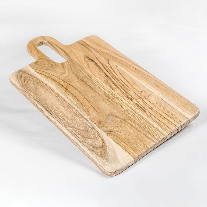 Long Groove Acacia Rectangle Board - 17"x10"-Natural - India Wholesale Co.