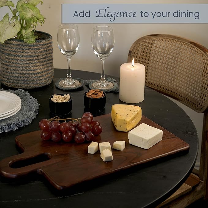 Long Groove Acacia Rectangle Board - 17"x10" and 14"x8" Set of 2-Walnut - India Wholesale Co.