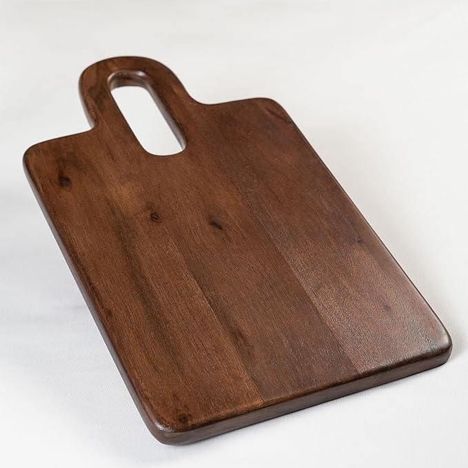 Long Groove Acacia Rectangle Board - 14"x8" -Walnut - India Wholesale Co.