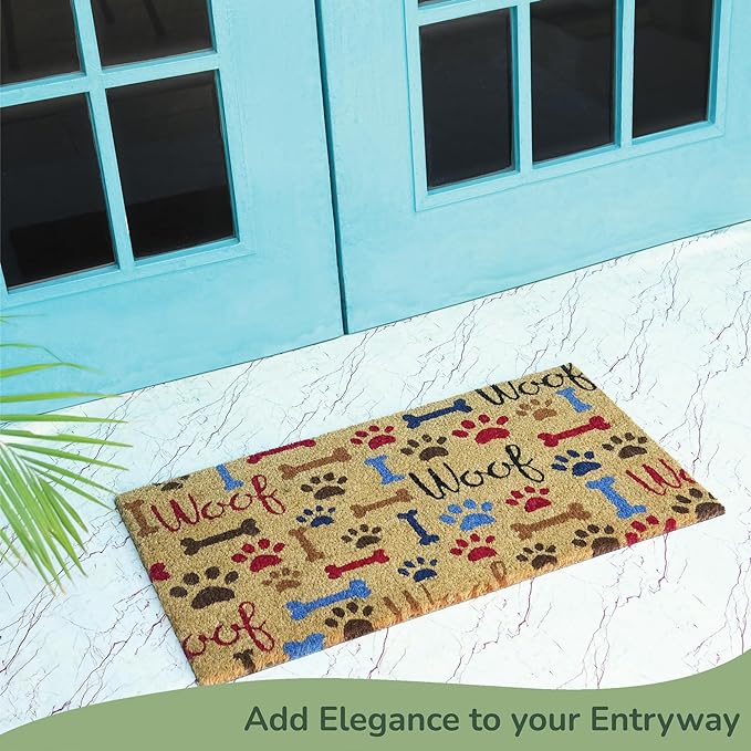 Coir Mats Animals Woof - 17X30" Multicolor - India Wholesale Co.