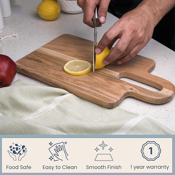 Long Groove Acacia Rectangle Board - 17"x10" and 14"x8" Set of 2-Natural - India Wholesale Co.