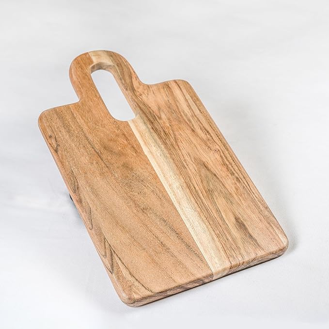 Long Groove Acacia Rectangle Board - 14"x8"-Natural - India Wholesale Co.
