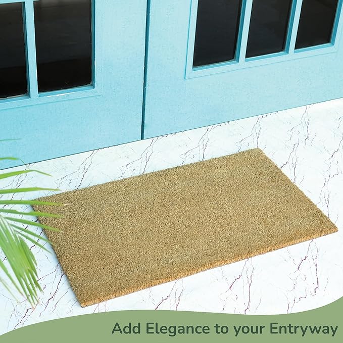 Coir Mats Basic Plain - 17X30" Beige - India Wholesale Co.