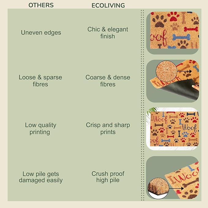 Coir Mats Animals Woof - 17X30" Multicolor - India Wholesale Co.