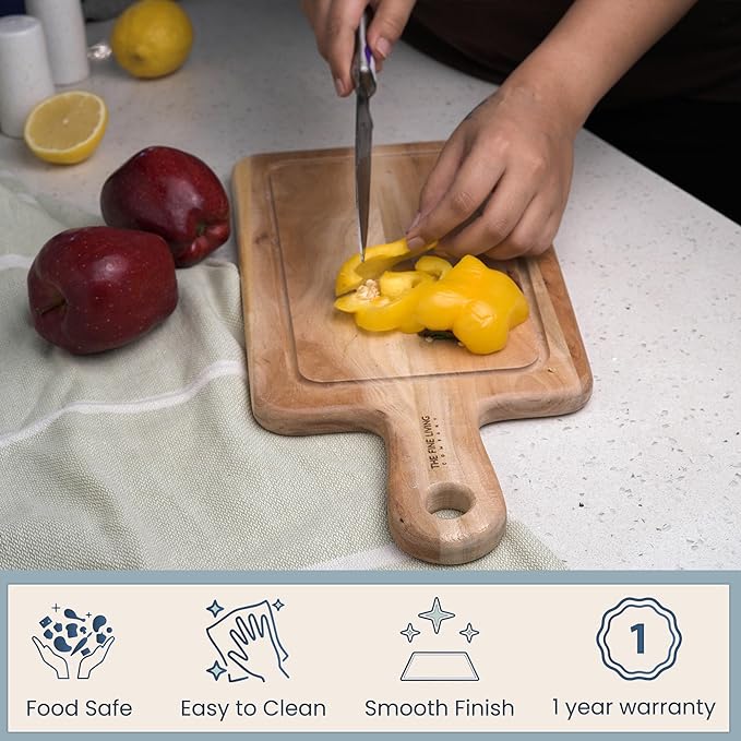 Neem Chopping Board-Long Handle 20X10" and 16X8", Set of 2 - India Wholesale Co.