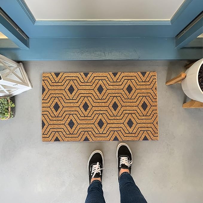 Orion Blue Coir Doormat – Non-Slip Indoor Outdoor Mat