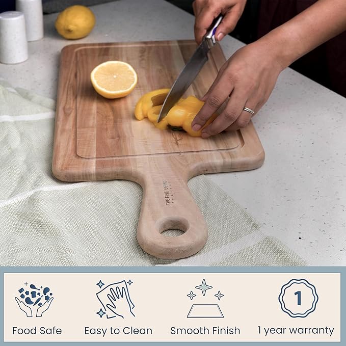 Neem Chopping Board-Long Handle 20X10" - India Wholesale Co.