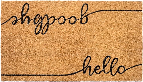 Coir Mats Hello Goodbye Text-17X30" -Beige - India Wholesale Co.