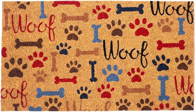 Coir Mats Animals Woof - 17X30" Multicolor - India Wholesale Co.