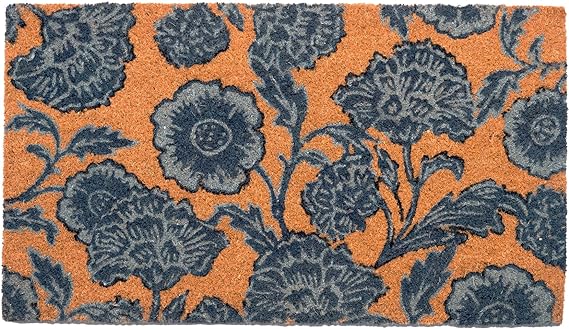Coir Mats Chelsea Floral -17"X30" Blue - India Wholesale Co.