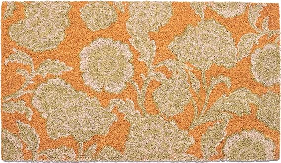 Coir Mats Chelsea Floral -17"X30" Olive - India Wholesale Co.