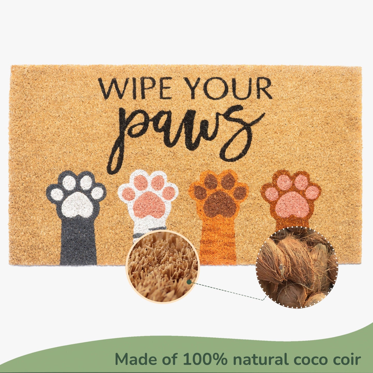 Coir Mats Animals Wipe your paws - 17X30" Multicolor - India Wholesale Co.