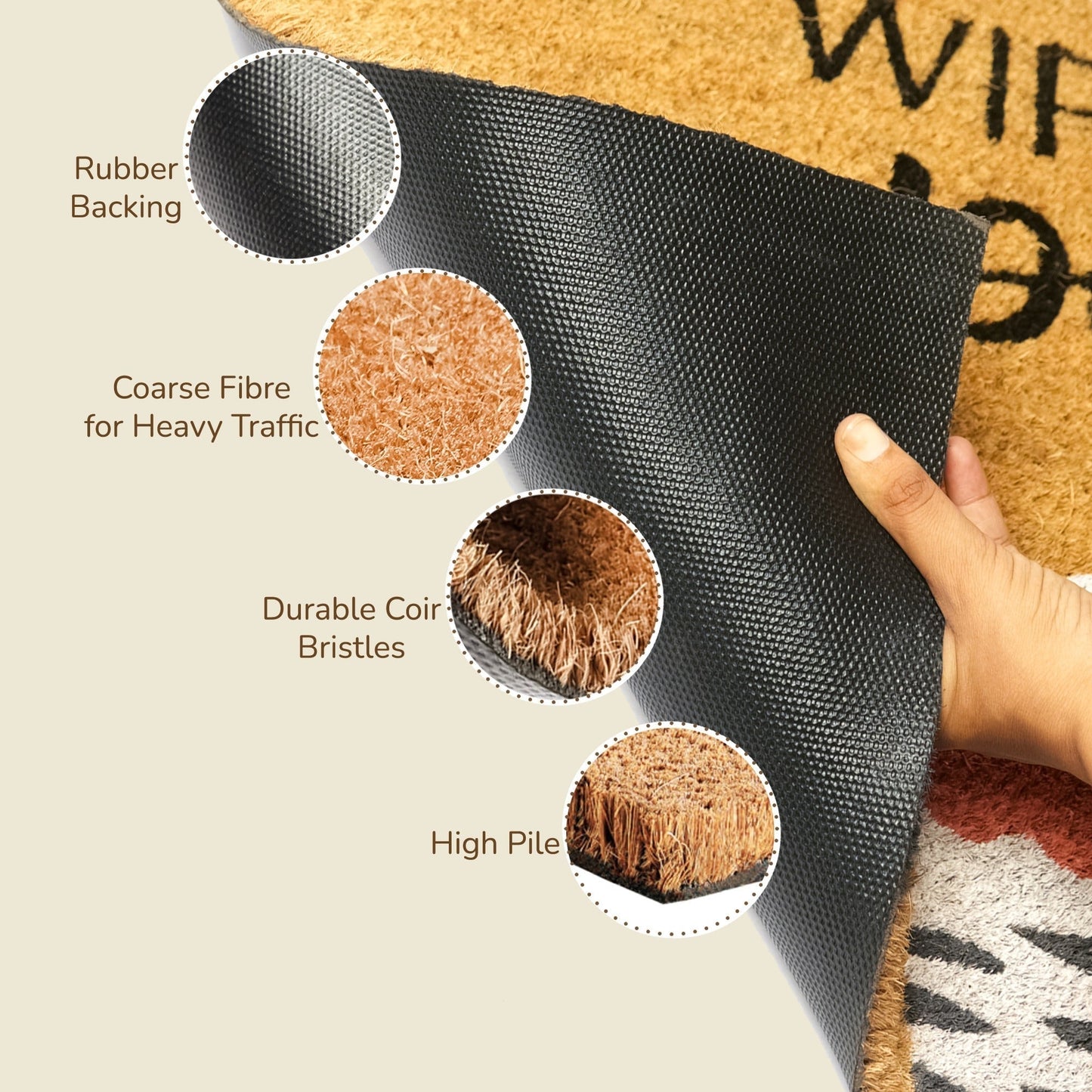 Coir Mats Animals Wipe your paws - 17X30" Multicolor - India Wholesale Co.