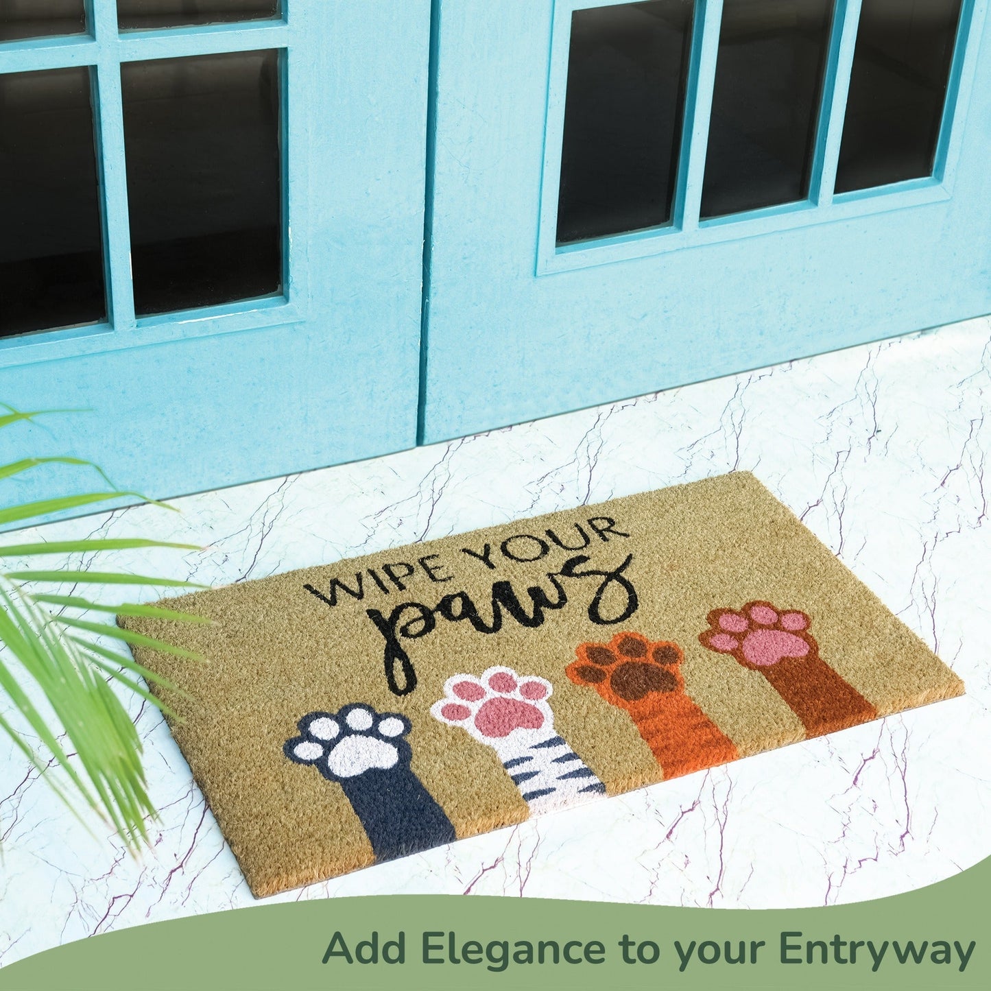 Coir Mats Animals Wipe your paws - 17X30" Multicolor - India Wholesale Co.