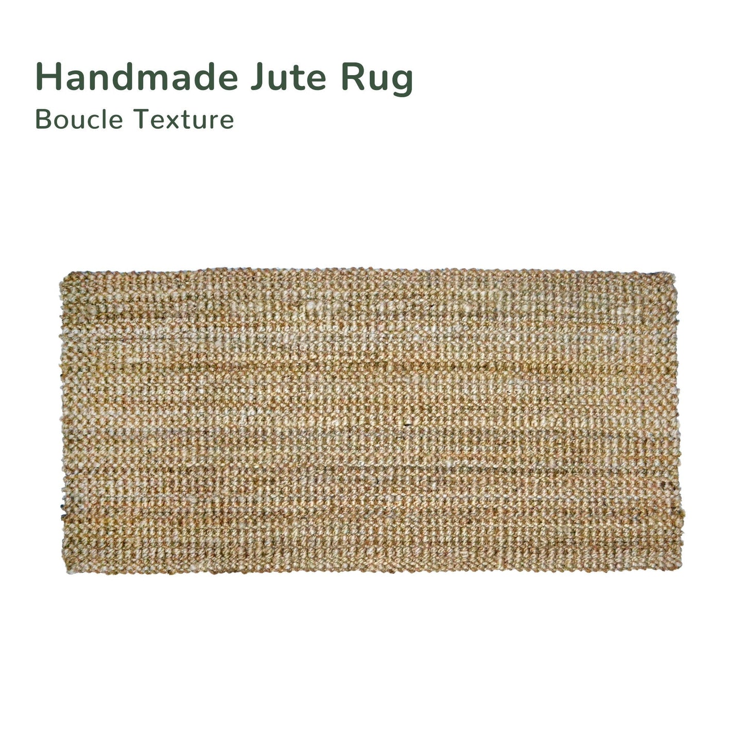 Sustainable Jute Rug, Looped texture in 5 ply yarn, Natural, 2' x 4' - India Wholesale Co.