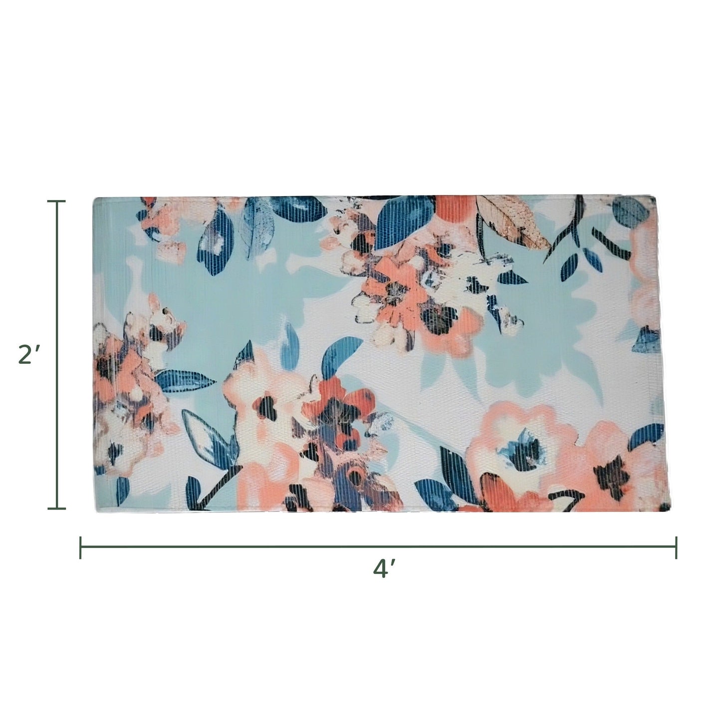 Chindi Rug Printed,Floral- 2'X4'-Peach (Rolled packed) - India Wholesale Co.