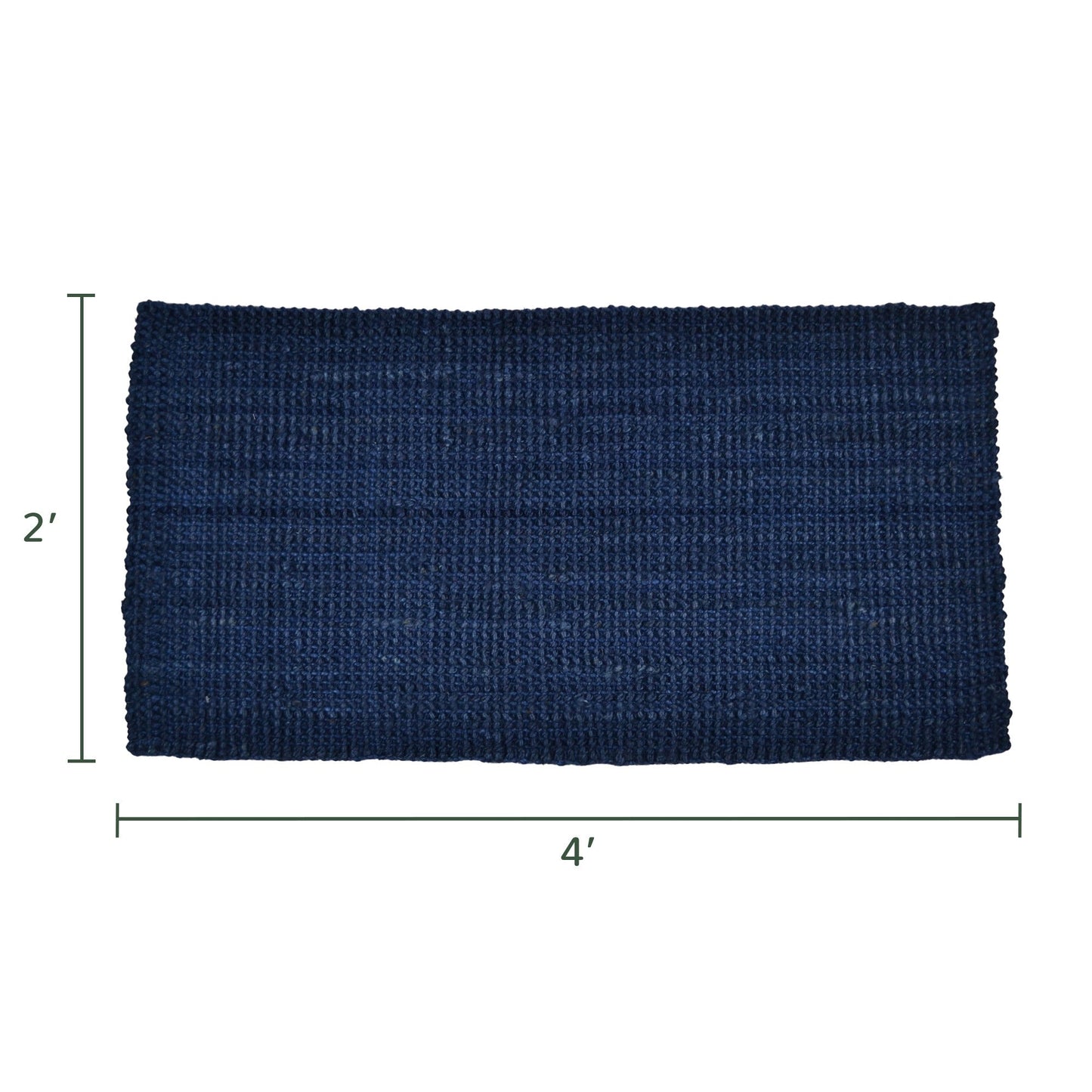 Blue Jute Rug, 2'X 4', Boucle weave - India Wholesale Co.