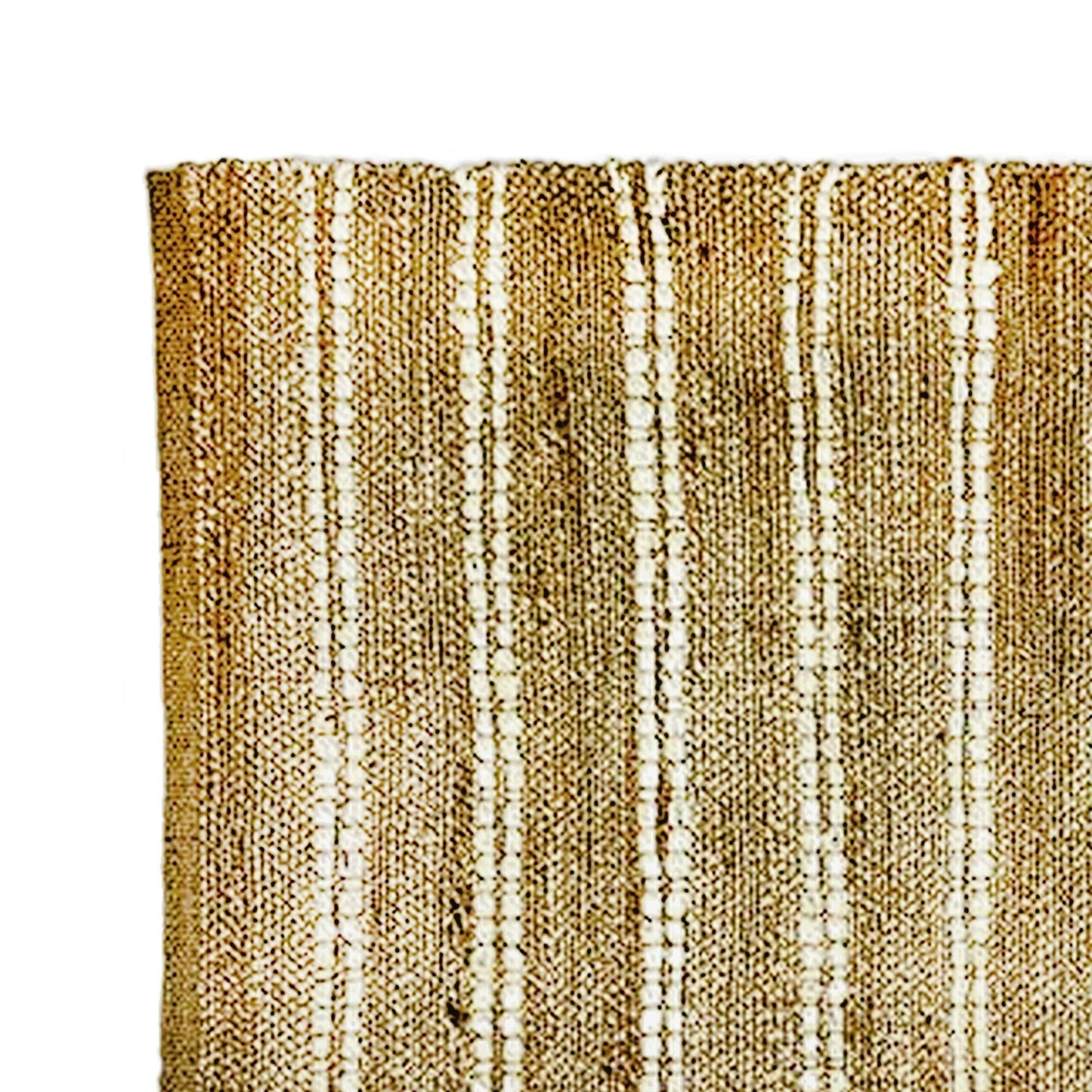 Cotton and jute stripe rug,Beige & white, 2'X4', - India Wholesale Co.