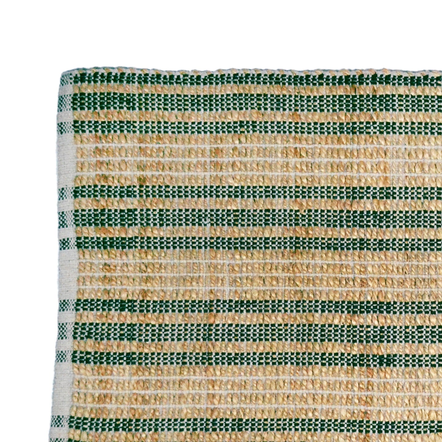 Sustainable Rug, Jute & Cotton blend, Stripes, 2' x 4' - India Wholesale Co.